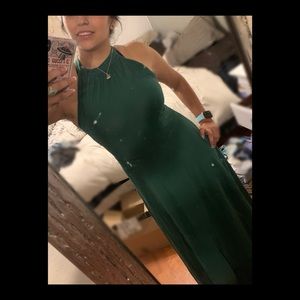 Long dark green dress
